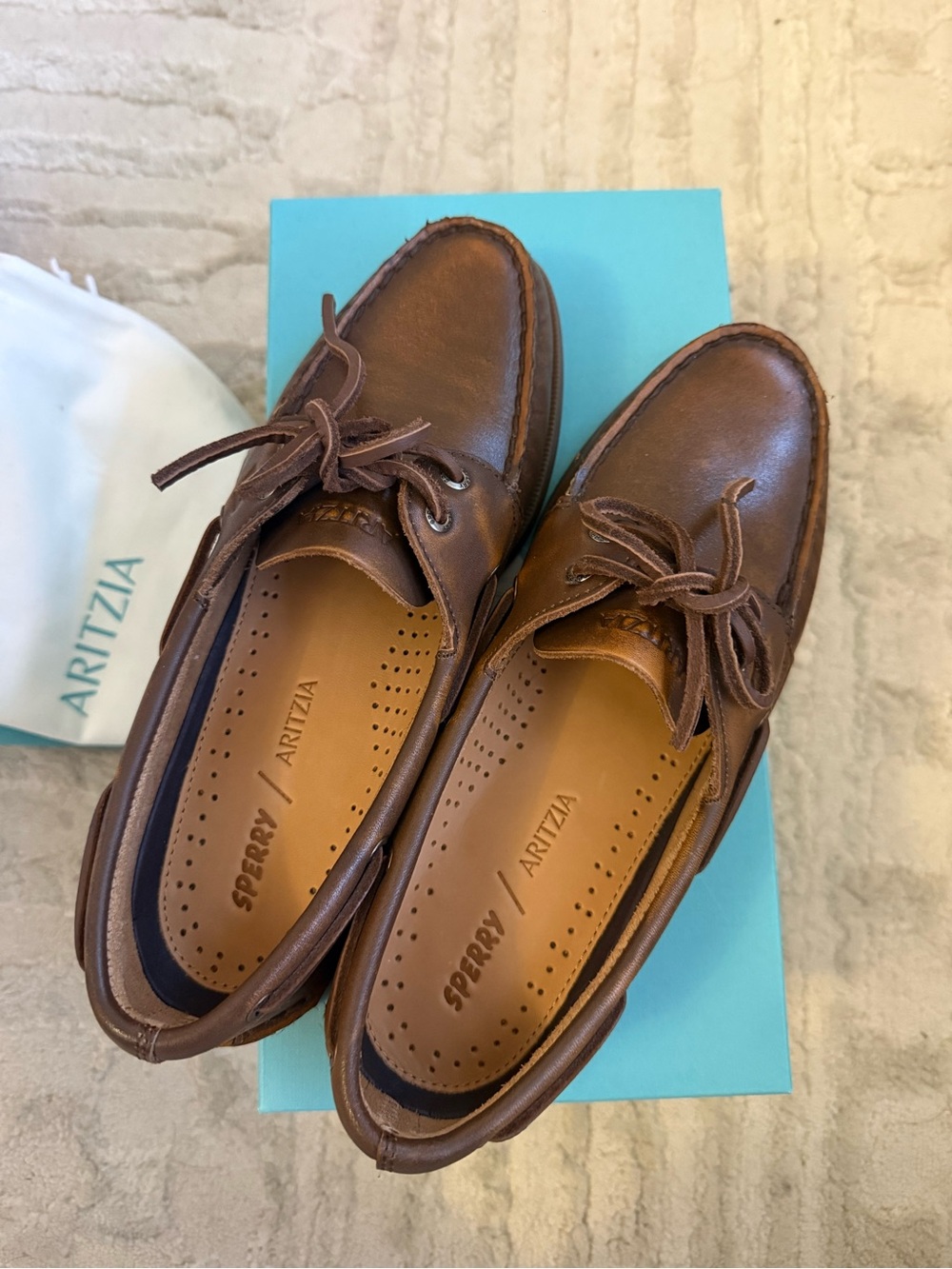 Aritzia Brown Leather Men's Boat Shoes